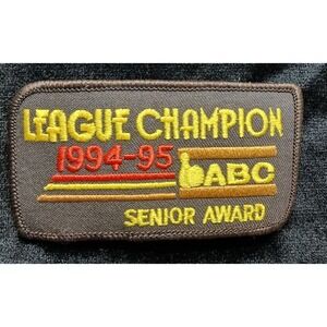 ABC WIBC SENIOR LEAGUE CHAMPION 1994-1995 VTG IRON ON SEW ON BOWLING PATCH